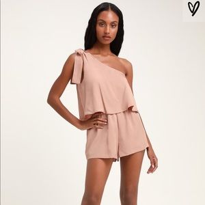 Lulus Destined for Chicness One-Shoulder Romper